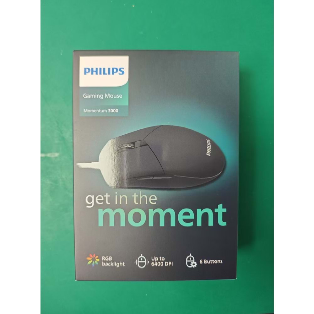 PHILIPS SPK9304 USB 6400dpi siyah RGB Optik Oyuncu Mouse