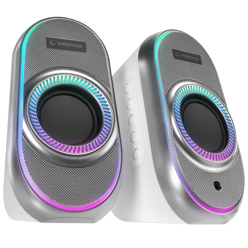 RAMPAGE RMS-X3 Bluetooth 2x3W Beyaz RGB Işıklı Gaming Hoparlör