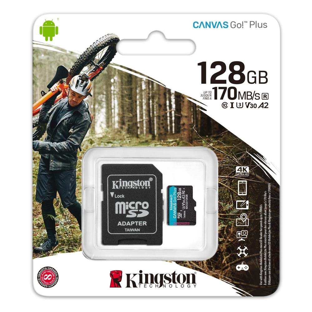 KINGSTON SDCS3/128GB Class10 128GB 150MB/s MicroSD Kart Bellek