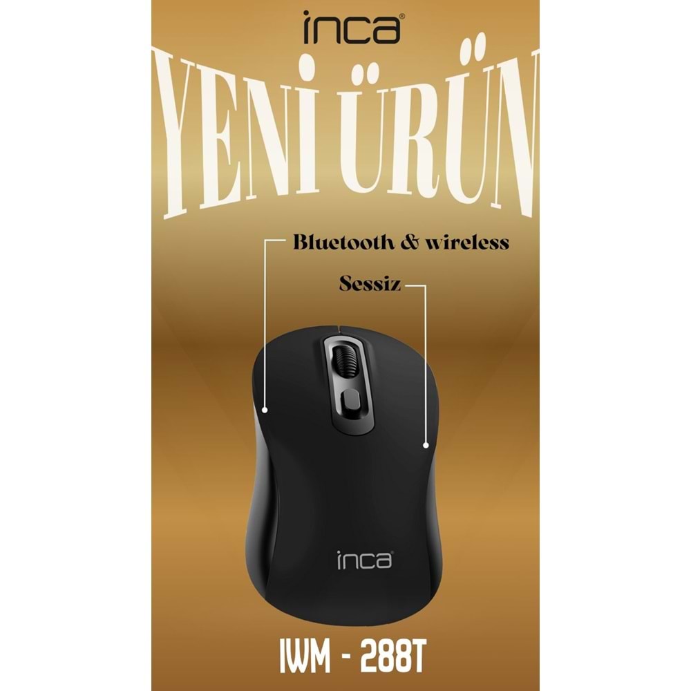 INCA IWM-288T Bluetooth & 2.4G Kablosuz siyah Ergonomic Design Silent 