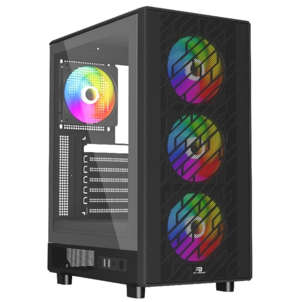 POWER BOOST PB-A700B 750W 80+ Bronze Siyah Mesh Panel Mid Tower ATX Kasa