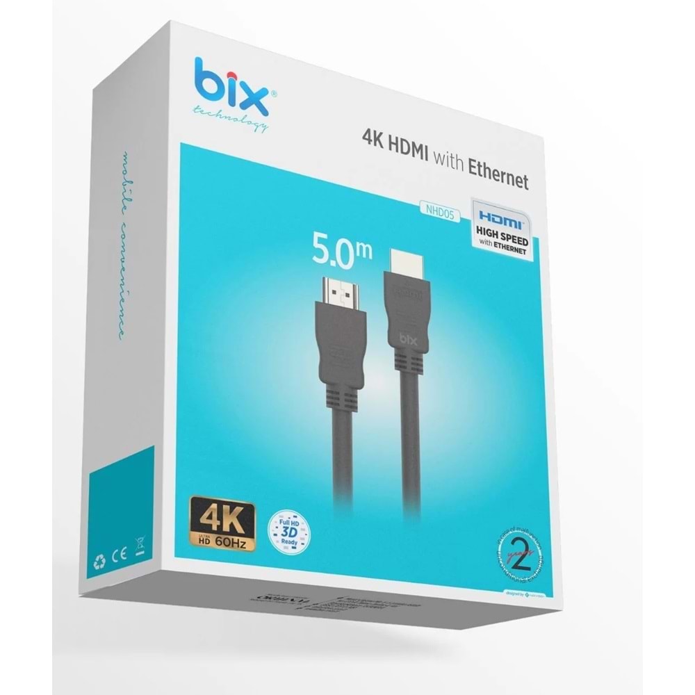 BİX NHD05 5 Mt 4K 60Hz Yüksek Hızlı HDMI Kablo
