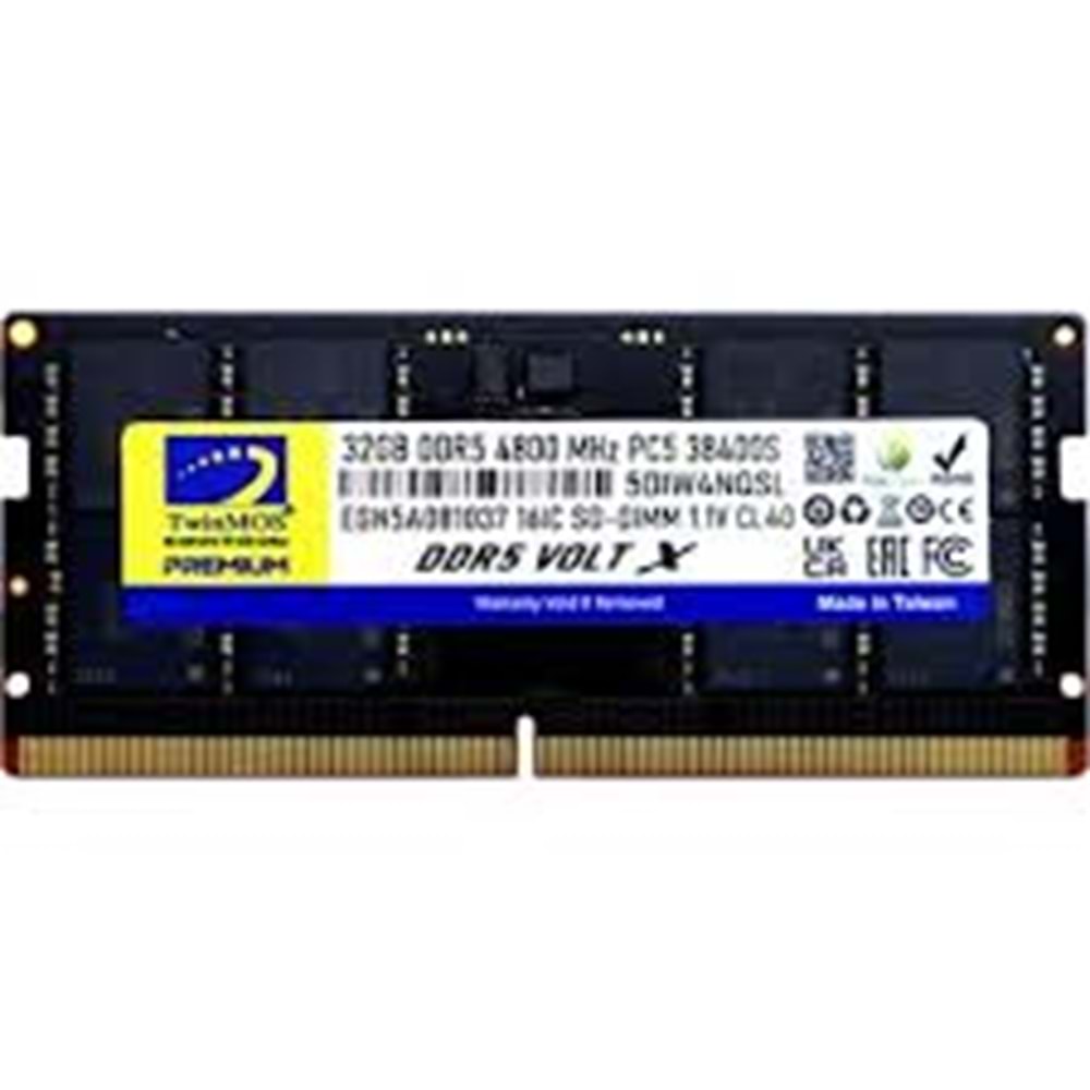 TWINMOS TMD532GB4800S40 32GB (Tek Parça) DDR5 4800Mhz Notebook Bellek