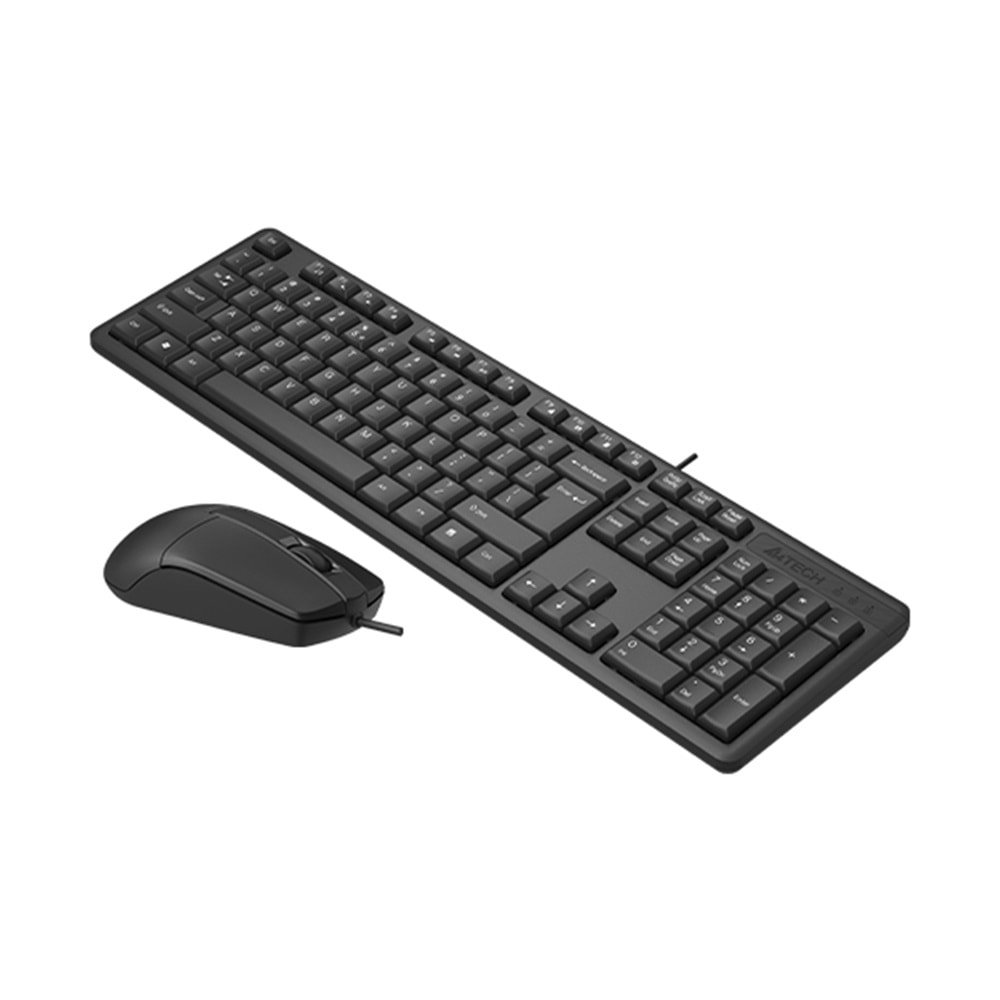 A4 TECH KR-3330S Q Türkçe USB Multimedya Siyah Sessiz Mouse Klavye+ Mouse