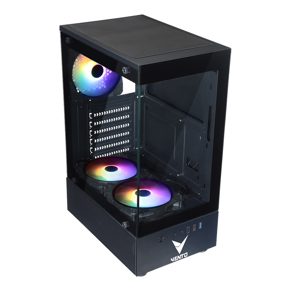 VENTO VG2803F 650W Siyah Temper Camlı Mid Tower ATX Kasa