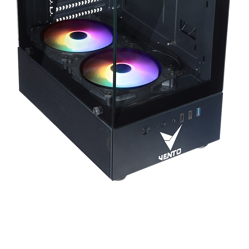VENTO VG2803F 650W Siyah Temper Camlı Mid Tower ATX Kasa
