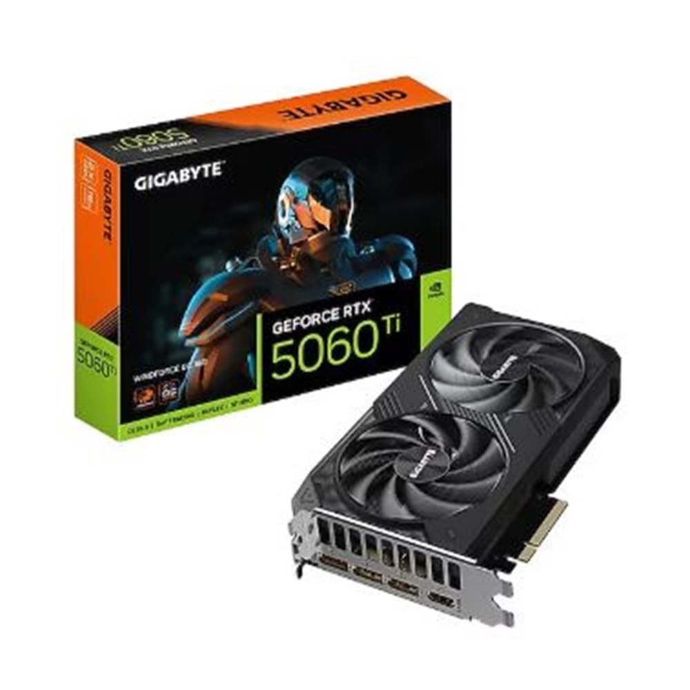 GIGABYTE RTX5060Ti GV-N506TWF2OC-16GD 16GB Nvidia RTX5060Ti GDDR7 128bit HDMI 3xDP 16x Ekran Kartı