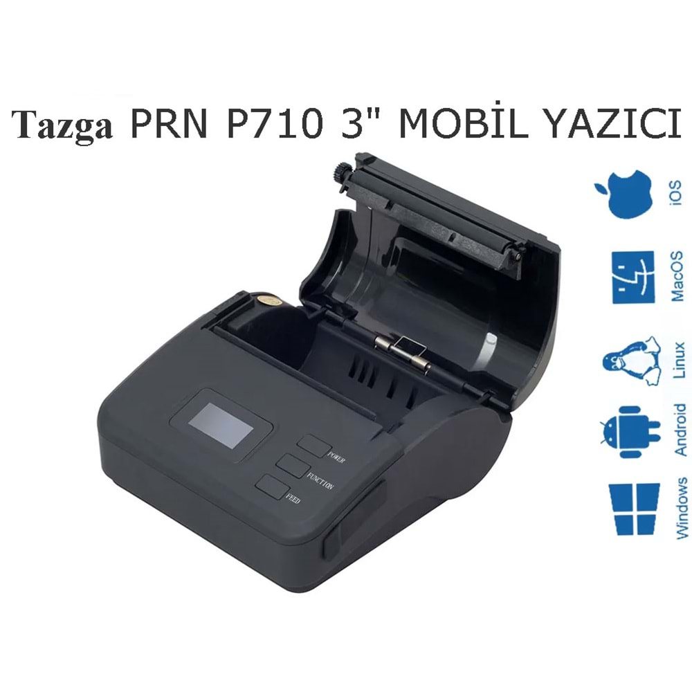 TAZGA PRN P710 MOBİL 80 MM YAZICI USB/BT / EKRANLI