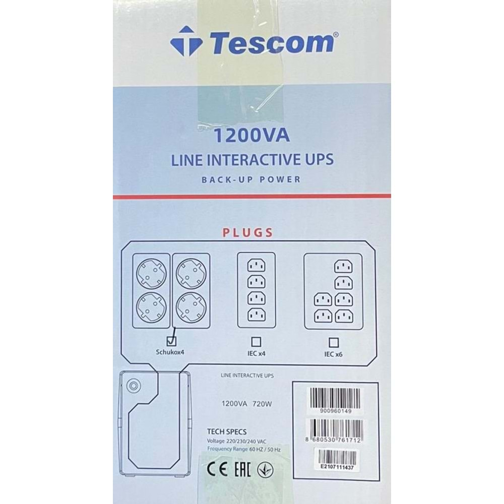 UPS-TESCOM LEO+ 1200 VA LINE INTERACTIVE 5-10 DK (2X7AH) 1200VA 900960149 