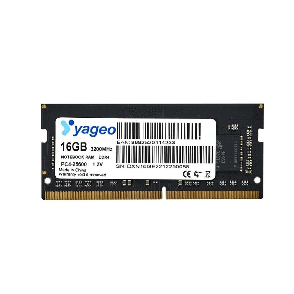 RAM NB-YAGEO 8GB DDR4 3200MHZ NOTEBOOK RAM 1.35V