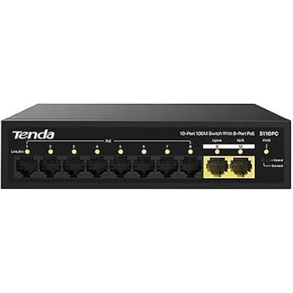 TENDA S106PC 6 PORT 4 PORT POE+ 10/100 MBPS + 2 PORT UPLİNK SWİTCH RACK 4+2