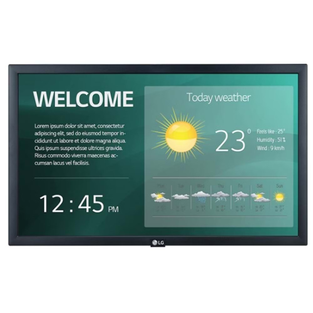LG 22 MULTIMEDIA MONİTÖR - SUNUM EKRANI ETHERNET, HDMI, USB