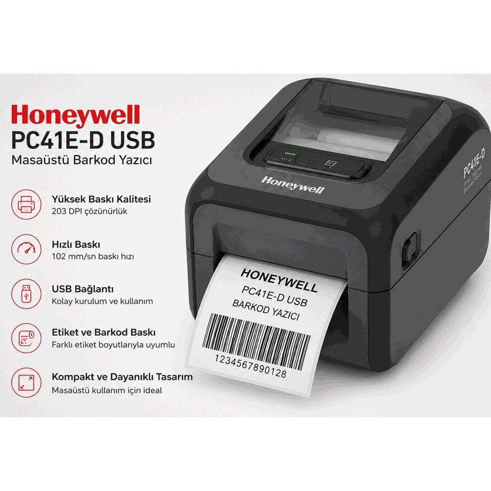 HONEYWELL PC41E-D USB MASAÜSTÜ BARKOD YAZICI USB