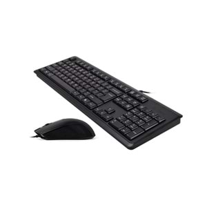 A4 TECH KR-9276 Q Türkçe USB Standart Siyah Klavye+ Mouse