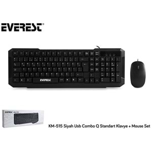 EVEREST KM-515 Q Türkçe USB Siyah Combo Klavye+ Mouse