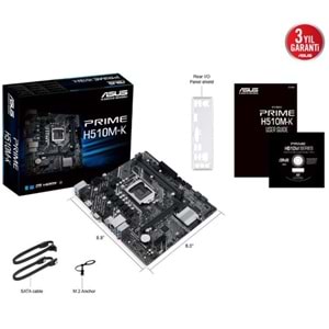 ASUS PRIME H510M-K H510 DDR4 Vga GLan mATX HDMI USB3.2 M.2 1200Pv2 Anakart