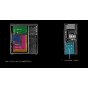 VENTO TA-K62 650W Siyah Mid Tower ATX Kasa