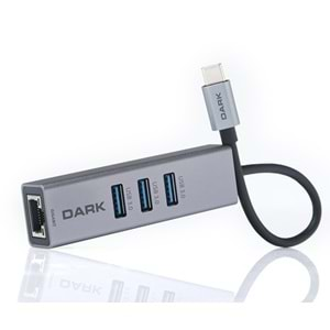 DARK DK-AC-U31X3GL Type-C to RJ45 Gigabit 3xUSB 3.0 Hub Çoklayıcı