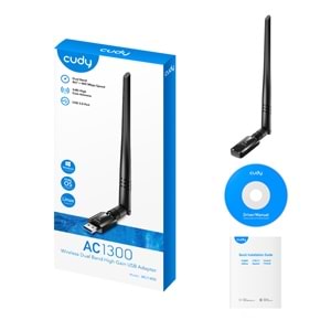 CUDY WU1400 1300Mbps USB 3.0 1 high gain detachable Kablosuz Adaptör