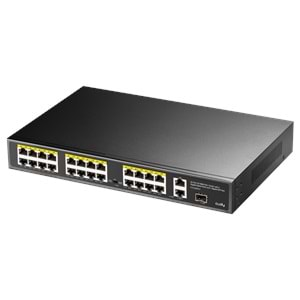 CUDY FS1026PS1 24 Port 10/100 Yönetilemez +2 Port Gb. 1 SFP (1GB) Rack mount (24 Port Poe+) 300W Switch