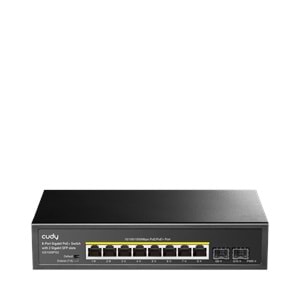 CUDY GS1008PS2 8 Port 10/100/1000 Yönetilemez 2 SFP (1GB) Desktop (8 Port Poe+) 120W Switch
