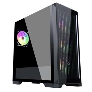 FRISBY FC-9455G VETRO 850W 80+ Bronze Siyah Dual-Ring RGB Fan Mid Tower ATX Kasa