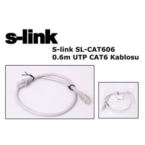 S-LINK SL-CAT606 CAT6 UTP 0.6 Metre Gri Patch Cord