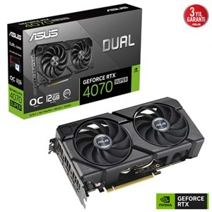 ASUS DUAL-RTX4070S-O12G-EVO SUPER 12GB Geforce RTX4070S GDDR6X 192bit HDMI 3xDP 16x Ekran Kartı