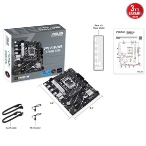 ASUS PRIME B760M-R D4 B760 DDR4 (Vga Yok) GLan 2.5G mATX HD USB3 M2 1700p Anakart
