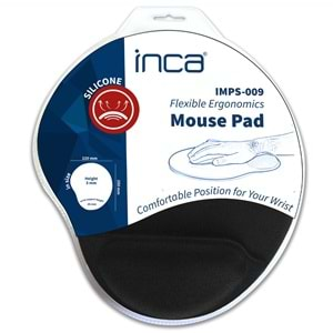 INCA IMPS-009 Bileklikli Siyah Mouse Pad