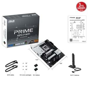 ASUS PRIME X870-P WIFI Z890 DDR5 (Vga Yok) GLan 2.5G ATX HD DP TYP-C WİFİ7 BT M2 1851p Anakart