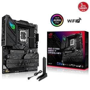 ASUS ROG STRIX B860-F GAMING WIFI B860 DDR5 (Vga Yok) GLan 2.5G ATX HD DP TYP-C M2 WİFİ BT RGB 1851p Anakart