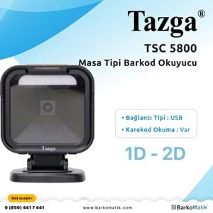 TAZGA TSC-5800 1D/2D Karekod USB Masa Tipi Kablolu Barkod Okuyucu