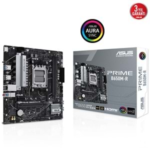 ASUS PRIME B650M-R B650 DDR5 (Vga Yok) GLan 2.5G mATX HDMI USB3 ARGB 2xM2 AM5 AMD Anakart