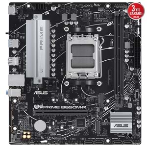 ASUS PRIME B650M-R B650 DDR5 (Vga Yok) GLan 2.5G mATX HDMI USB3 ARGB 2xM2 AM5 AMD Anakart