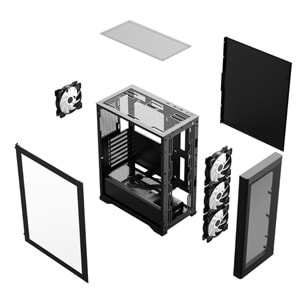 FRISBY FC-9480G 600w 80+ Siyah RGB Fan Mid Tower ATX Kasa