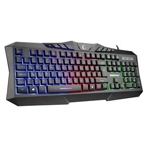 RAMPAGE KM-404 ARGENTI Q Türkçe Siyah Rainbow Aydınlatmalı Klavye+Mouse+Pad+Kulaklı