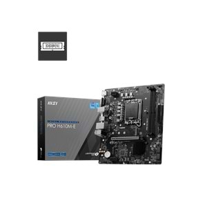 MSI PRO H610M-E H610 DDR4 Vga GLan mATX HDMI M2 USB3.2 1700p Anakart