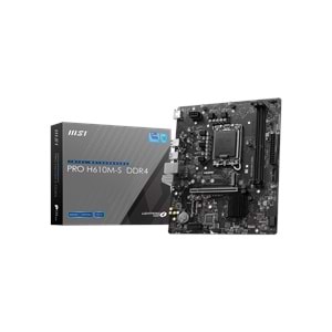 MSI PRO H610M-S H610 DDR4 (Vga Yok) GLan mATX HDMI M2 USB3.2 1700p Anakart