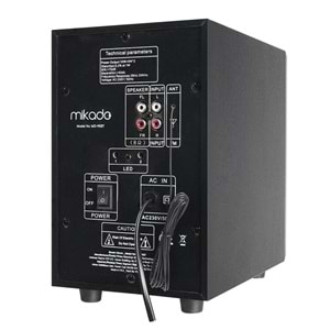 MIKADO MD-95BT 2+1 Multimedya 20W Siyah FM/BT/SD/USB Hoparlör