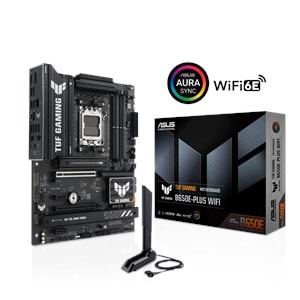 ASUS TUF GAMING B650E-PLUS WIFI B650 DDR5 (Vga Yok) GLan 2.5G ATX HD DP WIFI BT M2 RGB AM5 AMD Anakart