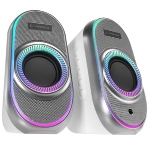 RAMPAGE RMS-X3 Bluetooth 2x3W Beyaz RGB Işıklı Gaming Hoparlör