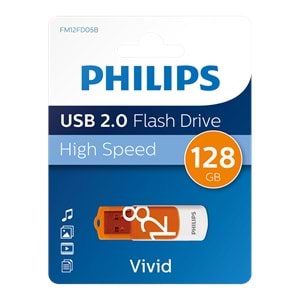 PHILIPS FM12FD05B/00 128GB USB2.0 Turuncu/Beyaz USB Bellek