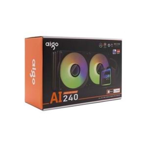 AIGO AI240 LGA1700/AM4/AM5 240 mm ARGB Siyah Sıvı Soğutma