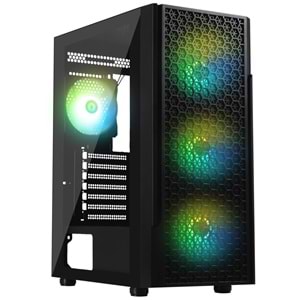 BITFENIX 4F-Black PROTON 600w 80+ Siyah Tempered Glass Mid Tower ATX Kasa