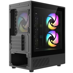 FRISBY FC-8975B 550W Siyah 3X RGB Mesh Mini Tower M-ATX Kasa