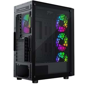 GAMEBOOSTER GB-A651B CASTLE 600W Siyah Mid Tower ATX Kasa