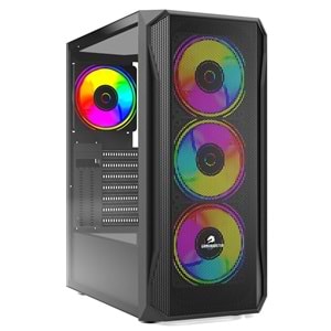 GAMEBOOSTER GB-T005MB Powersız Siyah Mesh Panel Mid Tower ATX Kasa