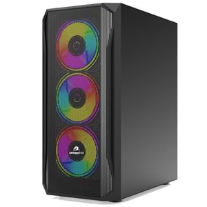 GAMEBOOSTER GB-T005MB Powersız Siyah Mesh Panel Mid Tower ATX Kasa