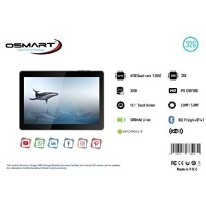 TABLET-OSMART INSPIRE TAB X10 10,1/ISP1280X800 2GB 32GB ADROİD10 BT+WİFİ